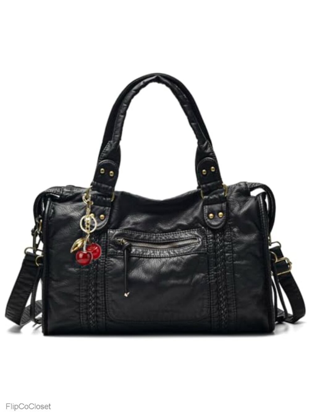 Large PU Leather Hobo Crossbody Bag for Women Vintage Washed Shoulder Purse